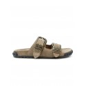 ASH S26-TWISTER03 SUEDE BROWN FAT SANDALS