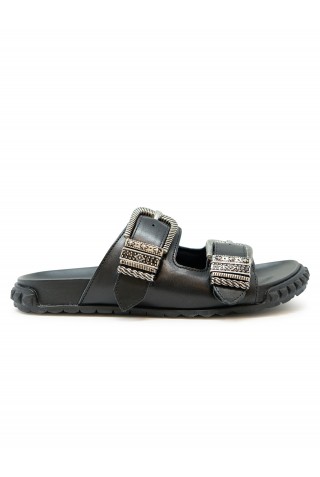 ASH S26-TWISTER01 BLACK LEATHER SANDAL