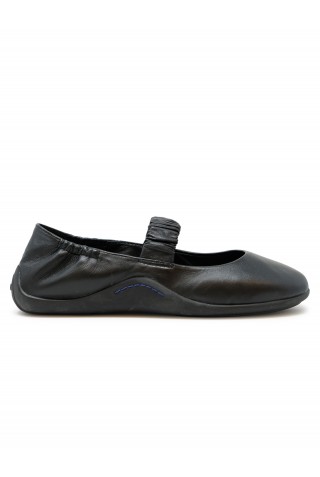 ASH S26-MAYA01 BLACK LEATHER BALLERINA