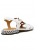 CHIE MIHARA BLACK/WHITE PATENT TYKA SANDALS