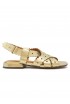 CHIE MIHARA GOLD LEATHER TYBI SANDALS