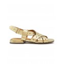 CHIE MIHARA GOLD LEATHER TYBI SANDALS