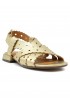 CHIE MIHARA GOLD LEATHER TYBI SANDALS