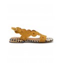 CHIE MIHARA COGNAC SUEDE TYDE SANDALS