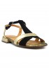 CHIE MIHARA BLACK/GOLD LEATHER TOMEN SANDALS