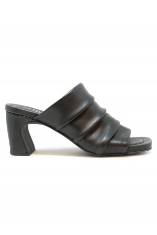ASH S26-EVA01 LEATHER BLACK MULES SANDALS