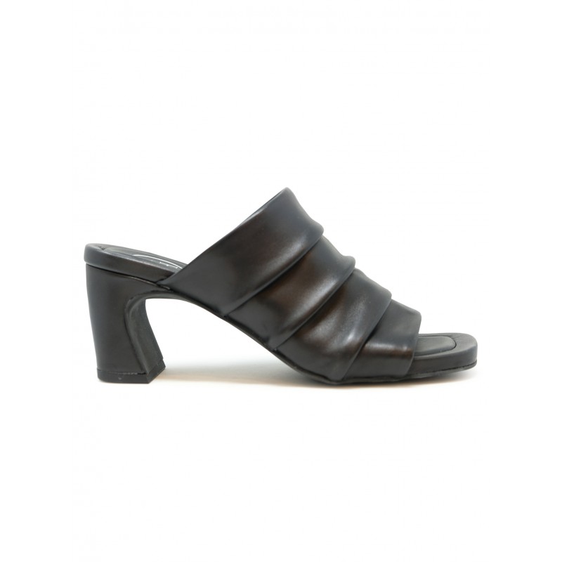 ASH S26-EVA01 LEATHER BLACK MULES SANDALS