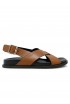 GUGLIELMO ROTTA 7578 NUT LEATHER TWILL SANDAL