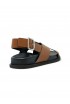 GUGLIELMO ROTTA 7578 NUT LEATHER TWILL SANDAL