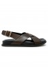 GUGLIELMO ROTTA 7578 BROWN LEATHER TWILL SANDAL