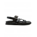 GUGLIELMO ROTTA 7596 BLACK LEATHER TOURS SANDAL