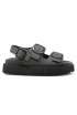 SCHOLL F00663 BLACK LEATHER BLAKE SANDALS