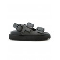 SCHOLL F00663 BLACK LEATHER BLAKE SANDALS
