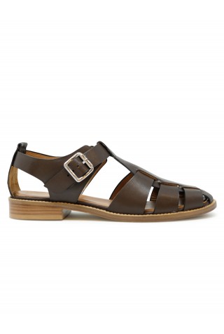 GUGLIELMO ROTTA 7703 CHOCOLATE LEATHER SHARE RANCH SANDAL