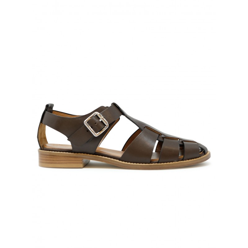 GUGLIELMO ROTTA 7703 CHOCOLATE LEATHER SHARE RANCH SANDAL