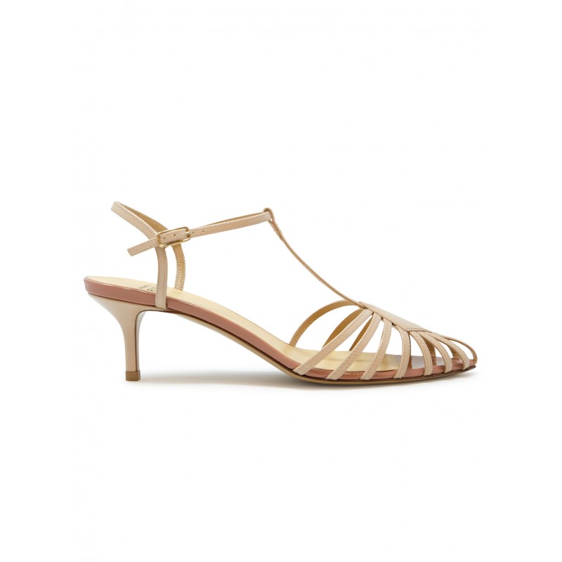FRANCESCO RUSSO R1S503 POWDER PATENT LEATHER SANDALS
