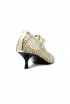 ELENA IACHI R34 BEIGE PLATINUM LEATHER/GLITTER SHOES