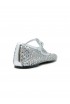ELENA IACHI R33 GREY SILVER LEATHER/GLITTER BALLERINA SHOES