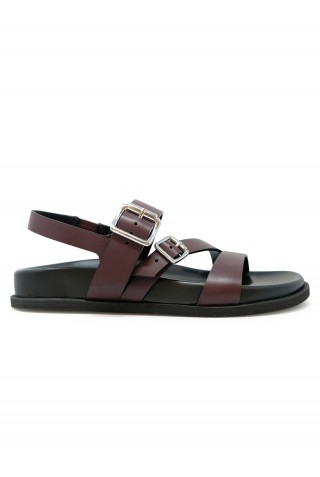 GUGLIELMO ROTTA 7596 BURGUNDY LEATHER TOURS SANDAL