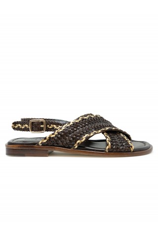 PONS QUINTANA 11965.000 CAFE CO25 LEATHER SANDALS