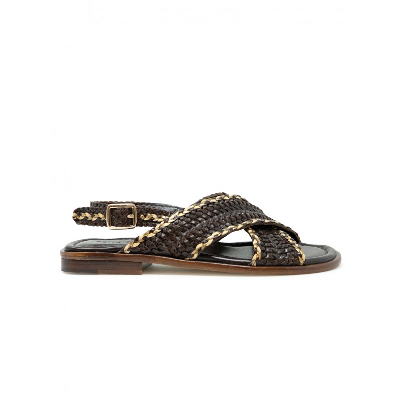 PONS QUINTANA 11965.000 CAFE CO25 LEATHER SANDALS