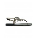 MENGHI ME1343PW BLACK JELLY GALATEA FLAT SANDALS