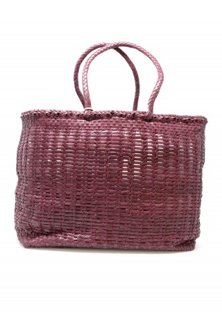 DRAGON 8552 PLUM LEATHER BALI BAG
