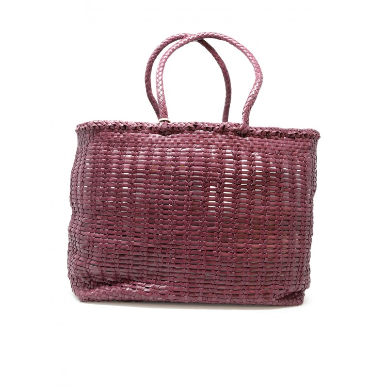 DRAGON 8552 PLUM LEATHER BALI BAG