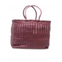 DRAGON 8552 PLUM LEATHER BALI BAG