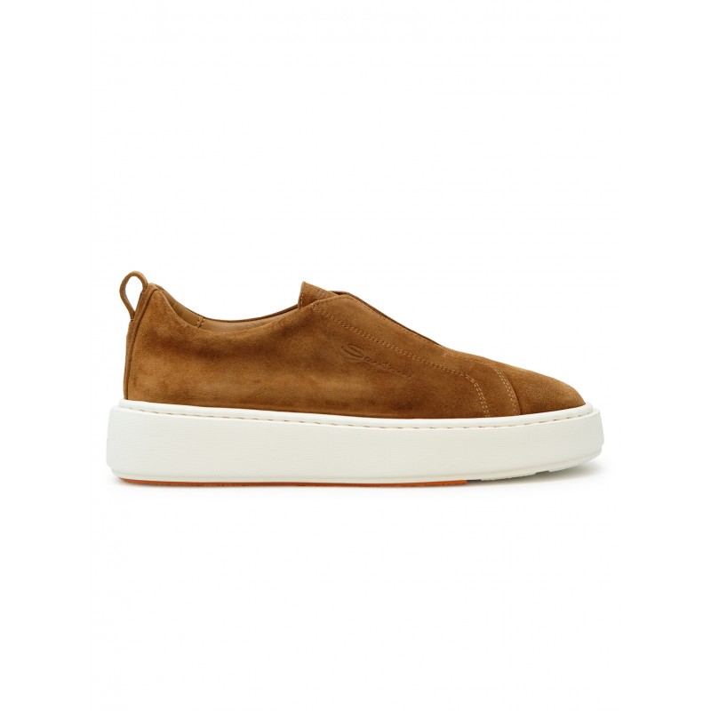 SANTONI WBCD61323BARTSAPC51 TAN SUEDE SNEAKER