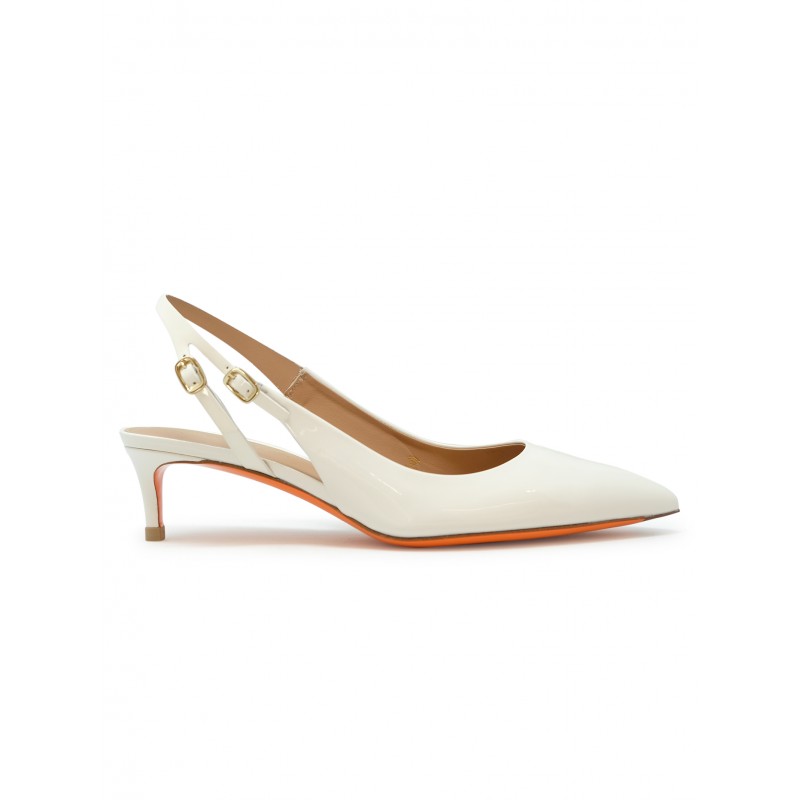 SANTONI WDLQ71407HA2NVHDI80 WHITE PATENT SLINGBACK