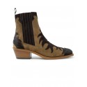 SARTORE SR3645WF ESPRESSO-SESAMO -TABACCO VELOUR TEX ANKLE BOOTS