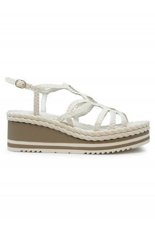 PONS QUINTANA 11212.TU00 WHITE LEATHER PADOVA SANDALS