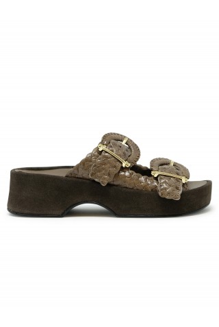 PONS QUINTANA 12091.001 SMOKE LEATHER DONA SANDALS