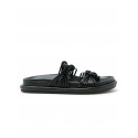 SANTONI WHXA72199GOMTMKNN01 BLACK LEATHER SANDAL