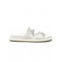 SANTONI WHXA72199GOMTMKNI80 WHITE LEATHER SANDAL