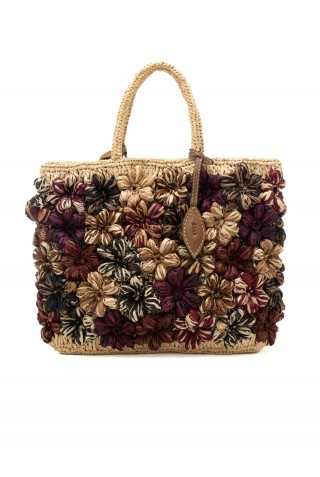 AFAR FLOMS S MULTISTRAW JUTA FLOWERS SMALL BAG