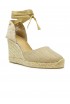 CASTANER 026160-3000 GOLD CANVAS CARINA WEDGE SANDALS