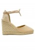 CASTANER 026077-2013 NUDE LEATHER CARINA WEDGE SANDALS