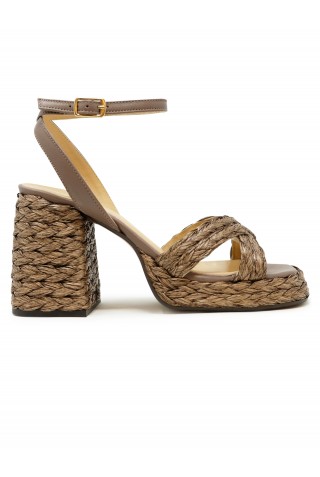 CASTANER 025555-2006 TAUPE RAFFIA VALERIETTE SANDALS