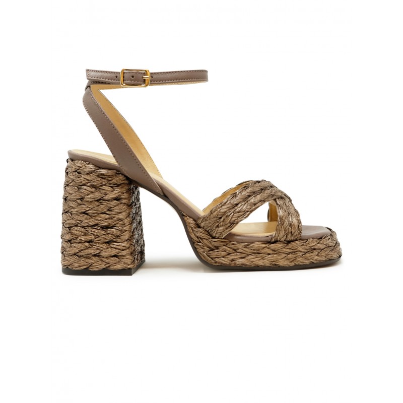 CASTANER 025555-2006 TAUPE RAFFIA VALERIETTE SANDALS