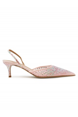 GEDEBE PINK TULLE AND CRYSTALS ANITTA SLINGBACK 80