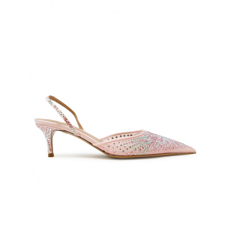 GEDEBE PINK TULLE AND CRYSTALS ANITTA SLINGBACK 80
