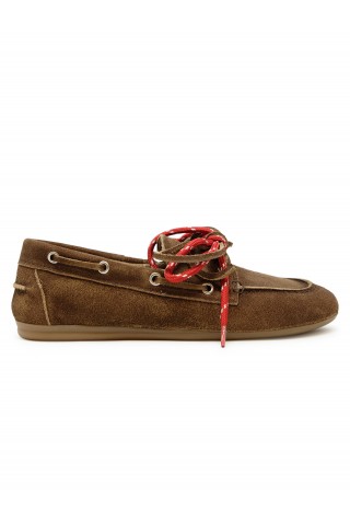 POSA BROWN SUEDE BOAT LOAFER