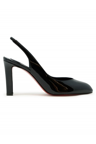 CHRISTIAN LOUBOUTIN 3260060 B439 BLACK PATENT FANNY LOVE 85 SLING BACKS