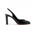 CHRISTIAN LOUBOUTIN 3260060 B439 BLACK PATENT FANNY LOVE 85 SLING BACKS