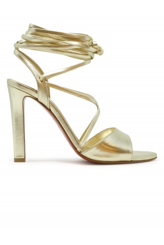 CHRISTIAN LOUBOUTIN 3260201 G306 PLATINUM LEATHER FANNY RANDA SANDAL
