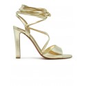 CHRISTIAN LOUBOUTIN 3260201 G306 PLATINUM LEATHER FANNY RANDA SANDAL