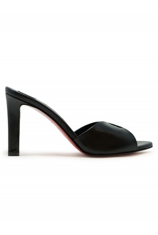 CHRISTIAN LOUBOUTIN 3260210 B439 BLACK LEATHER FANNY SLIDE 85