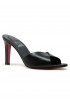CHRISTIAN LOUBOUTIN 3260210 B439 BLACK LEATHER FANNY SLIDE 85